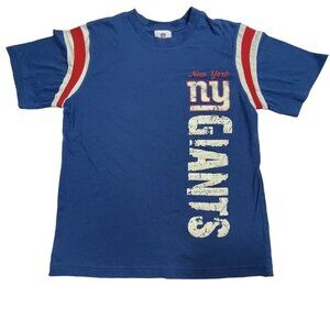 NFL TEAM APPAREL NY Giants T-Shirt Unisex Kids Large (12-14) Blue Short Sleeves‎